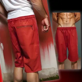 ^ABLANCHE^ ~RED PLEATHER~ LINED SHORTS FOR MEN (CASUAL)