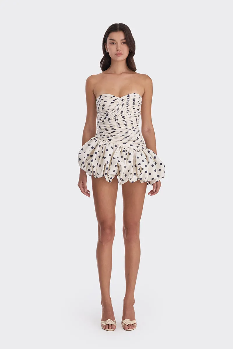 BALLOON POLKA DOT MINI DRESS