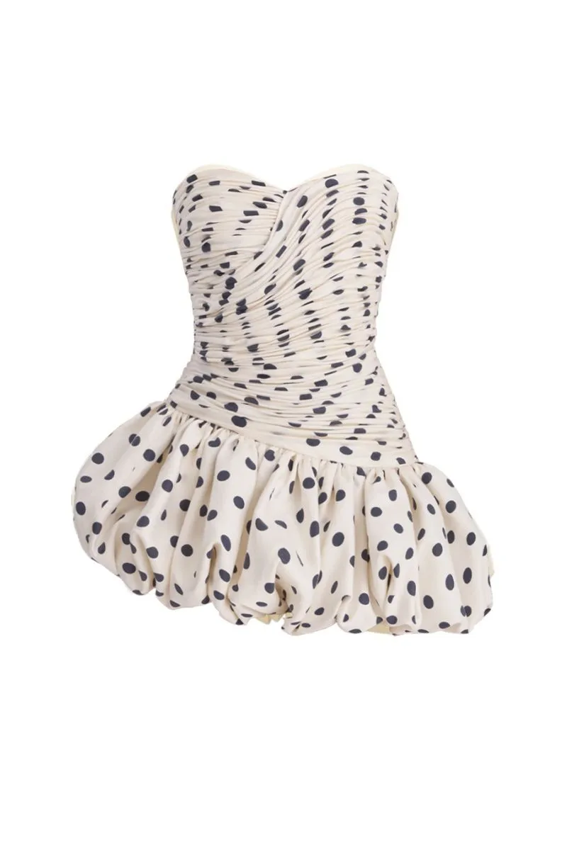 BALLOON POLKA DOT MINI DRESS