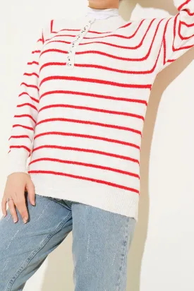 BGD Women Buttoned Sweater - Burgundy - Avondale