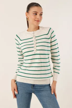 BGD Women Buttoned Sweater - Ecru - Avondale