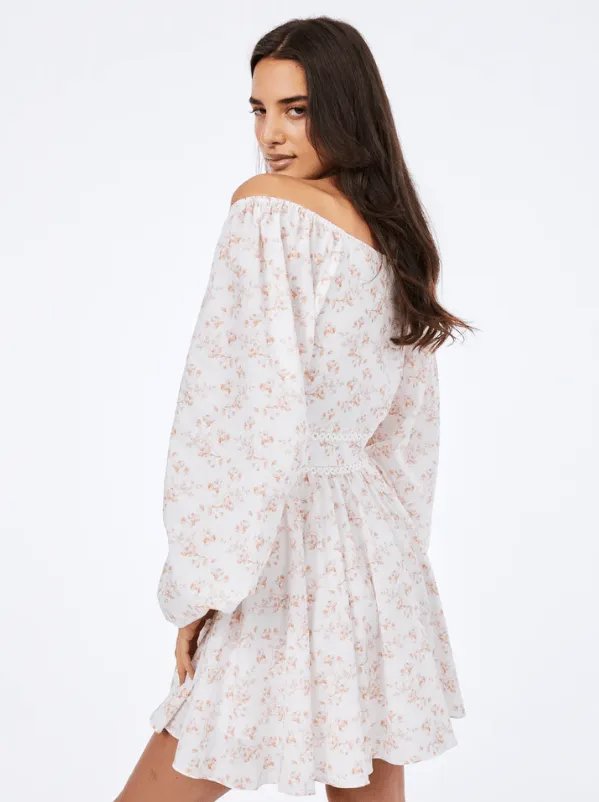 Blakely Mini Dress Blush Watercolor Floral