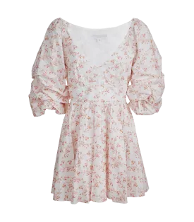 Blakely Mini Dress Blush Watercolor Floral