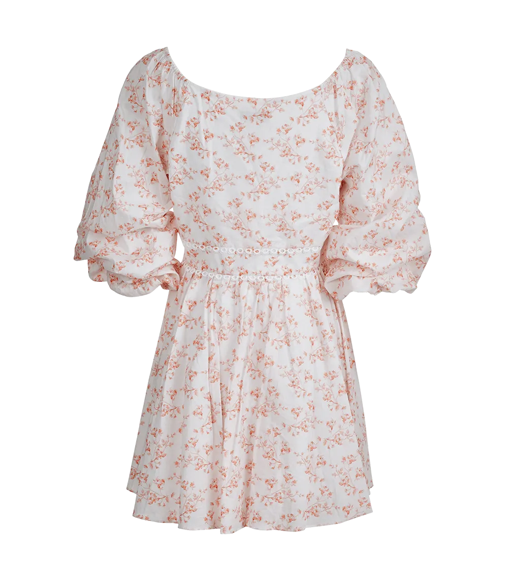 Blakely Mini Dress Blush Watercolor Floral