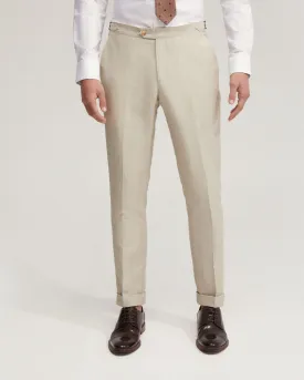 Byron Wool Linen Cuffed Suit Trousers