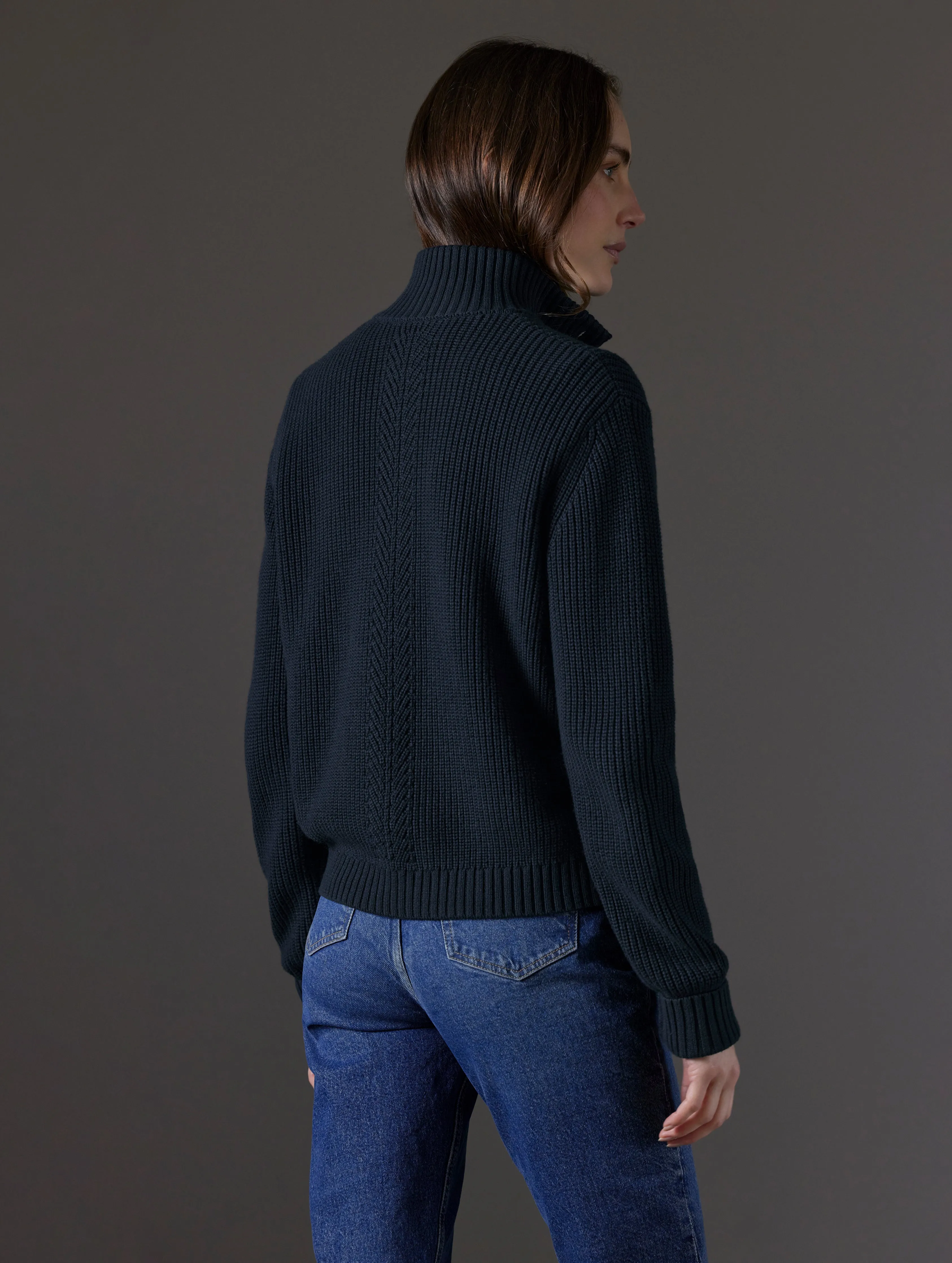 Cato Buttoned Sweater - Total Eclipse