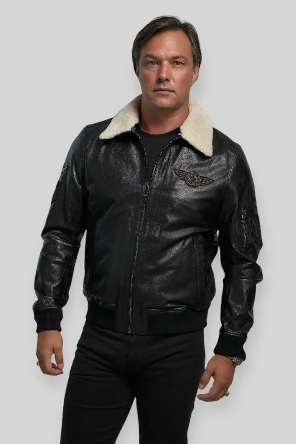 Davide Aviator Leather Jacket