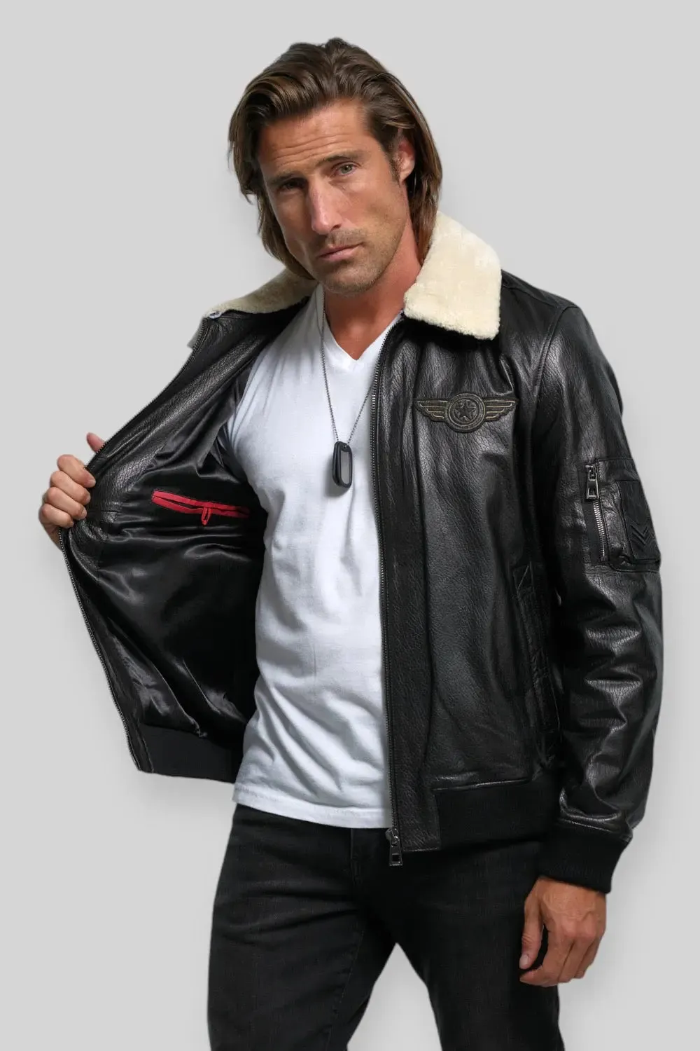 Davide Aviator Leather Jacket