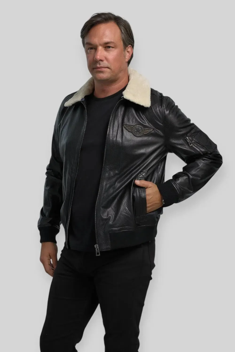 Davide Aviator Leather Jacket