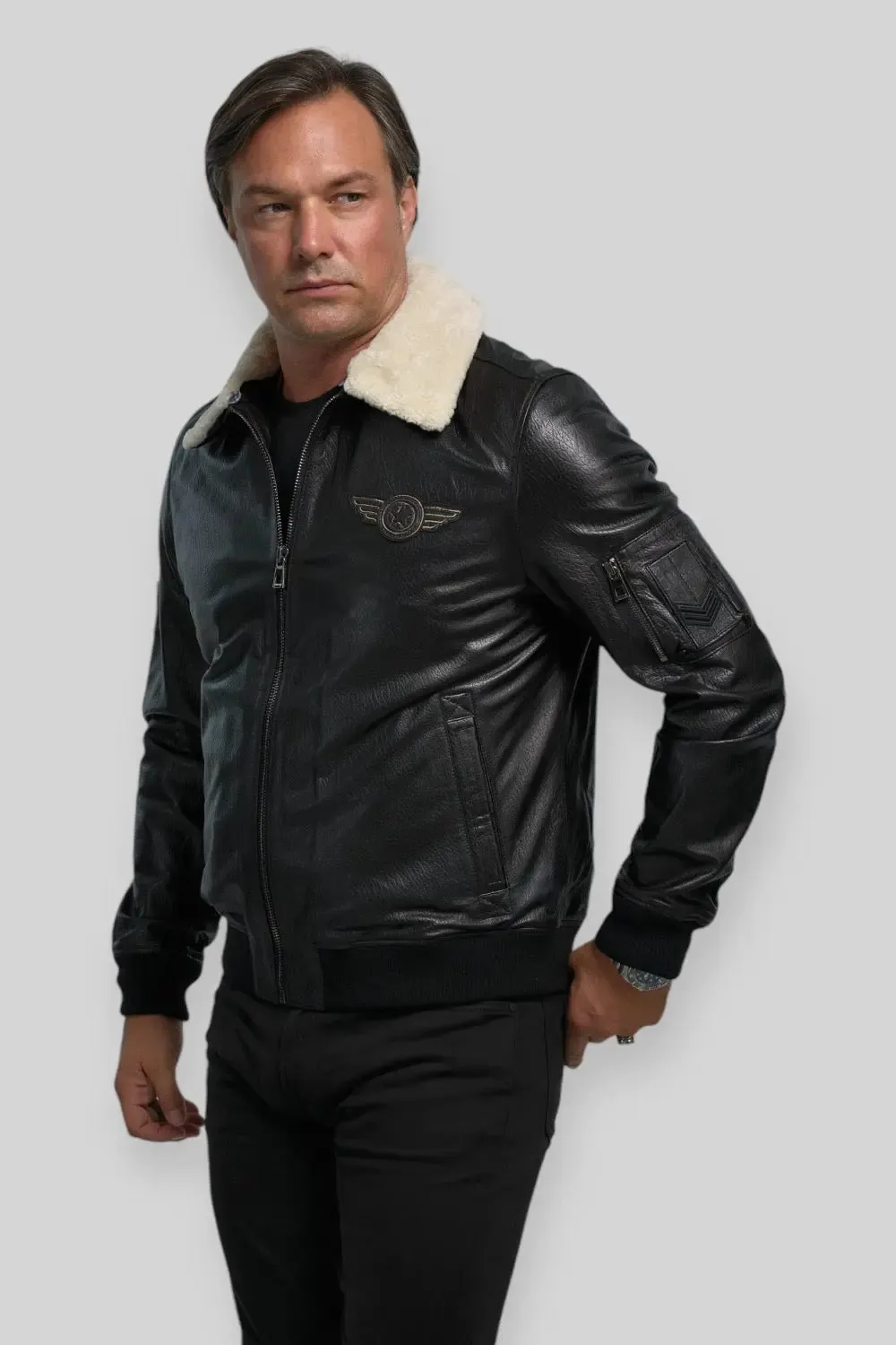 Davide Aviator Leather Jacket