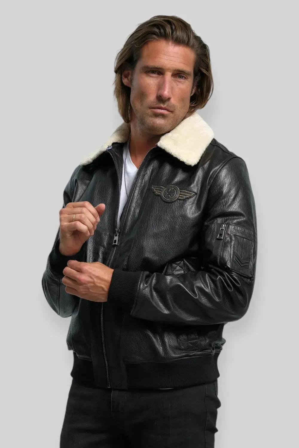 Davide Aviator Leather Jacket