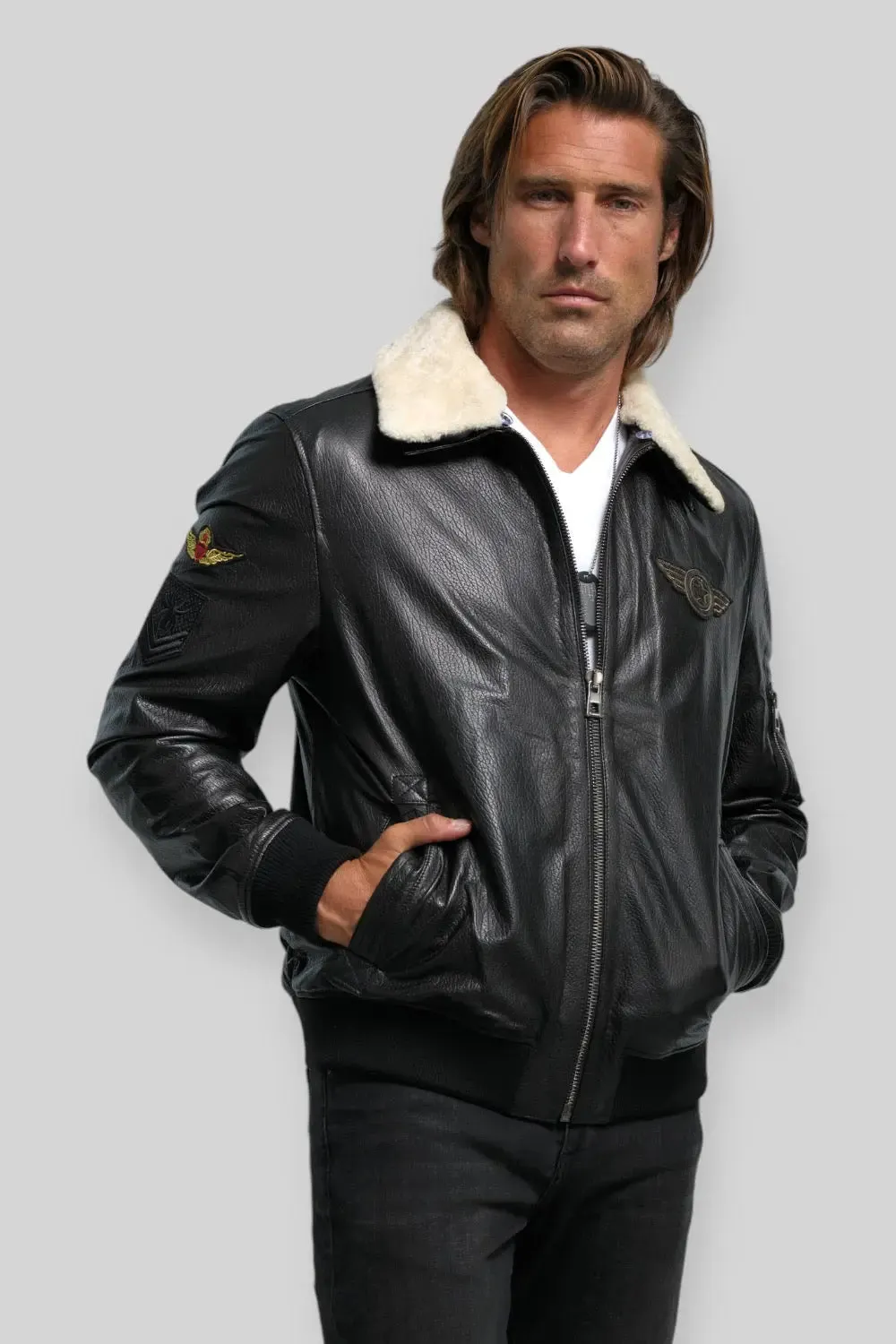 Davide Aviator Leather Jacket