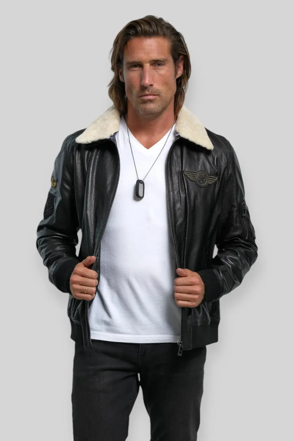 Davide Aviator Leather Jacket
