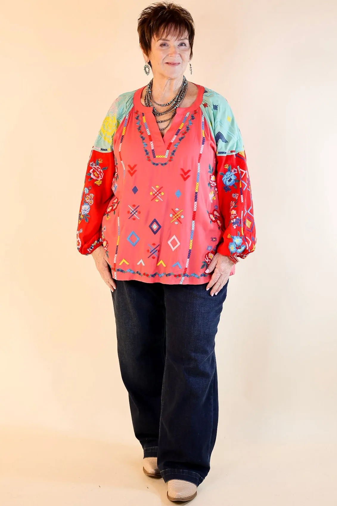 Fiesta Flair Multicolored Long Sleeve Top