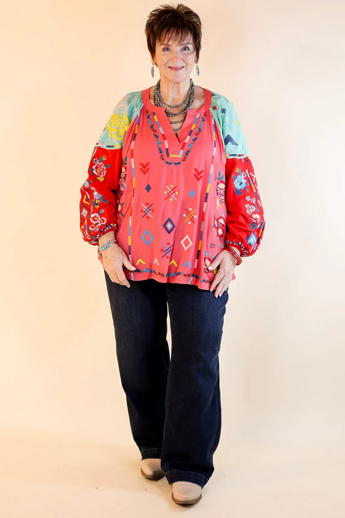 Fiesta Flair Multicolored Long Sleeve Top