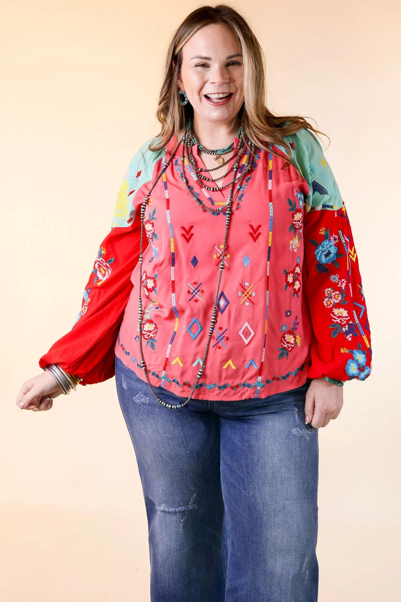 Fiesta Flair Multicolored Long Sleeve Top