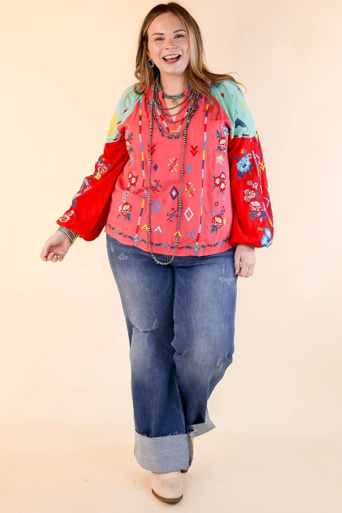 Fiesta Flair Multicolored Long Sleeve Top