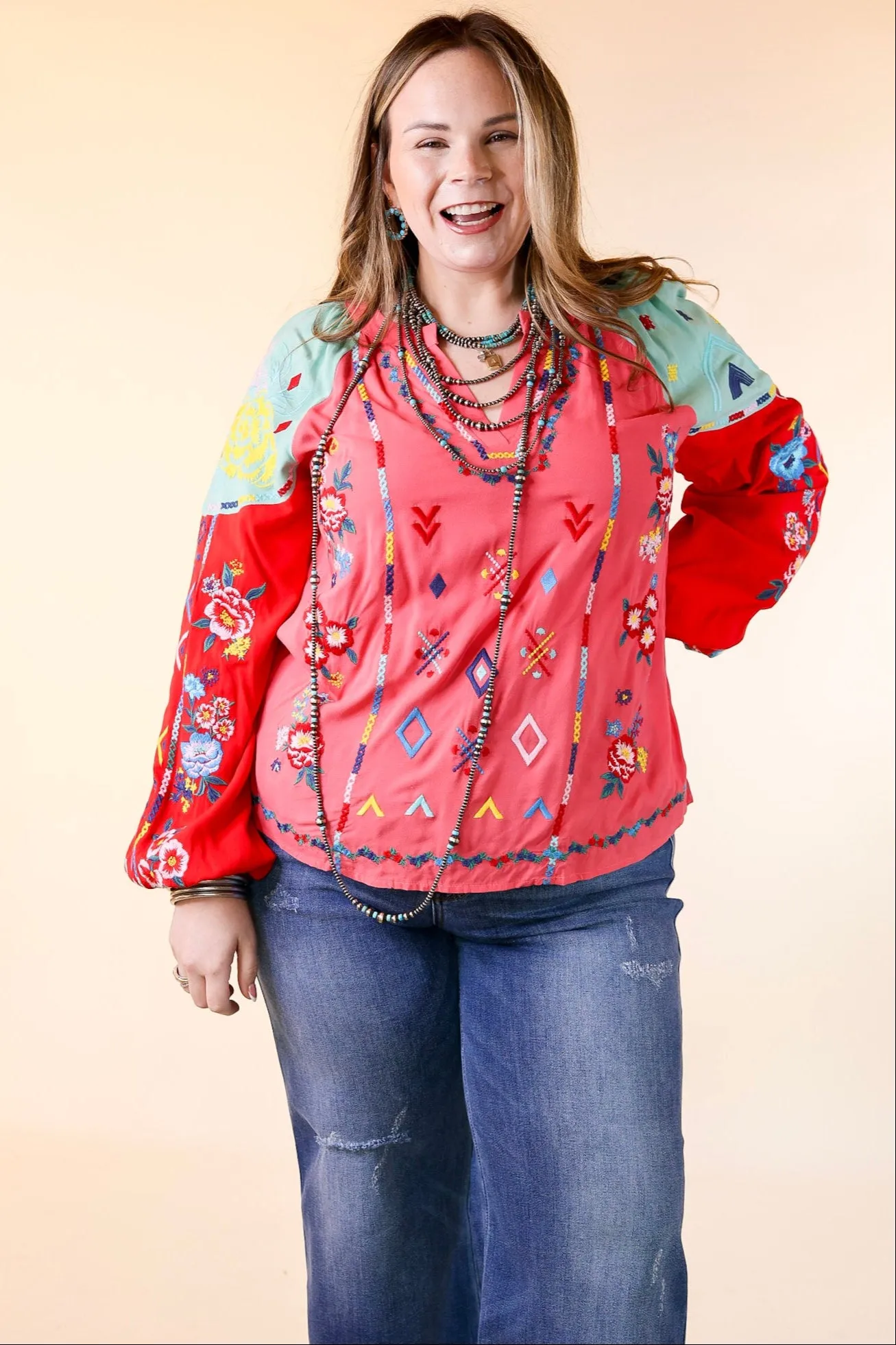 Fiesta Flair Multicolored Long Sleeve Top