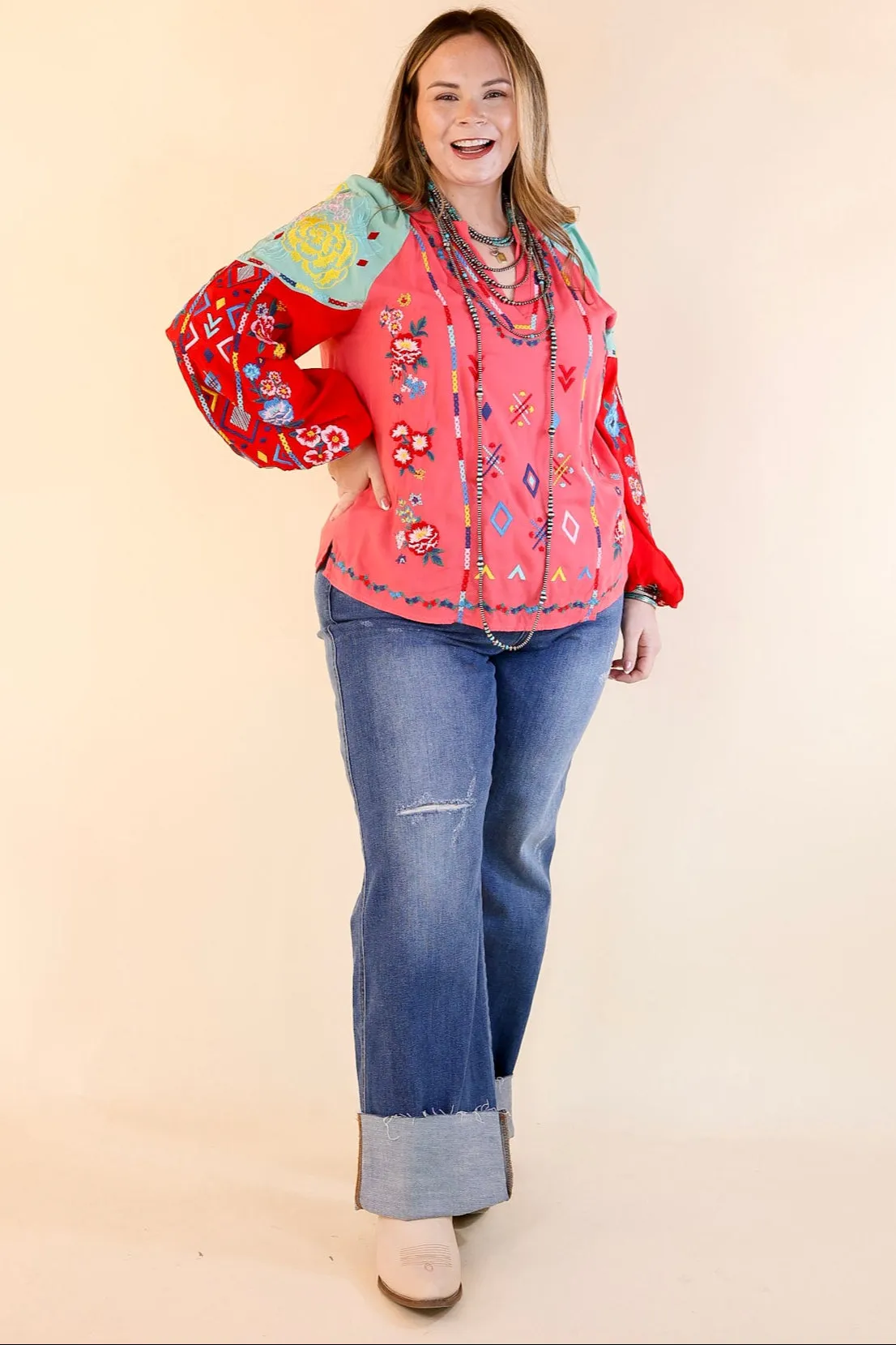 Fiesta Flair Multicolored Long Sleeve Top
