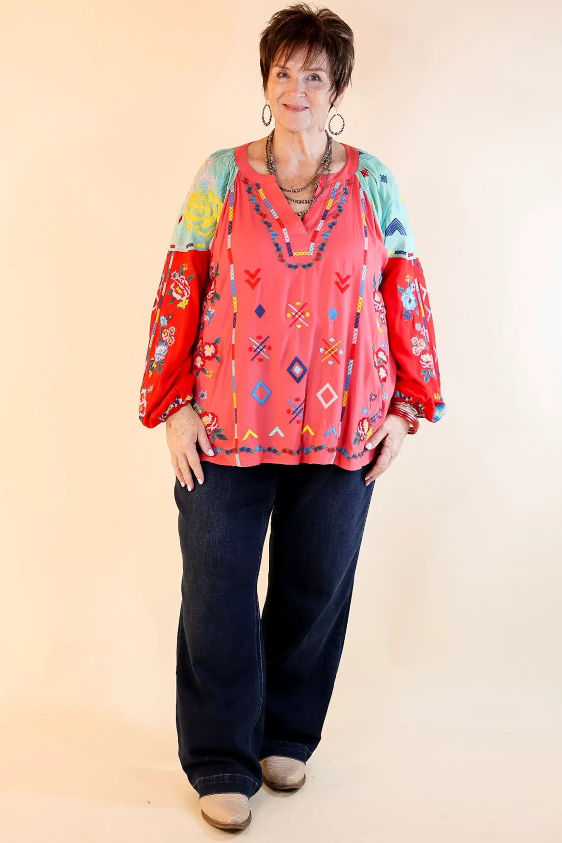 Fiesta Flair Multicolored Long Sleeve Top