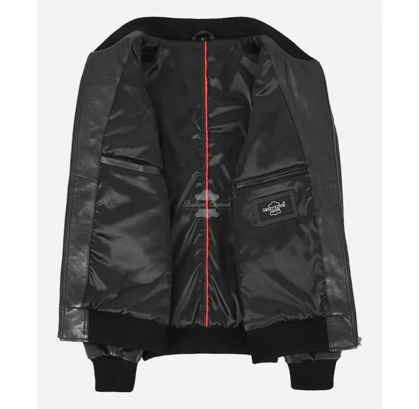 Gerard Flight Bomber jacket Classic Black Aviator Leather Bomber Jacket