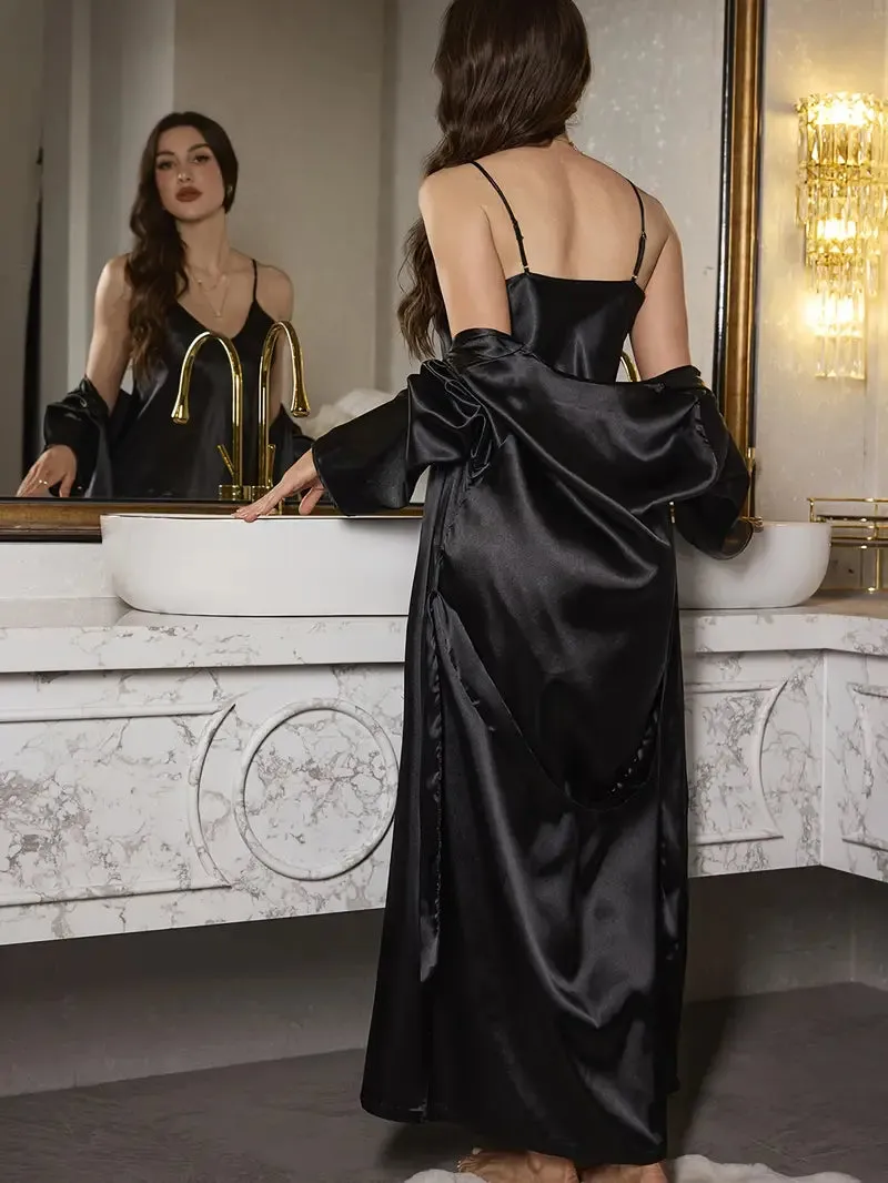 Glamorous Satin Halter Sleepwear Set
