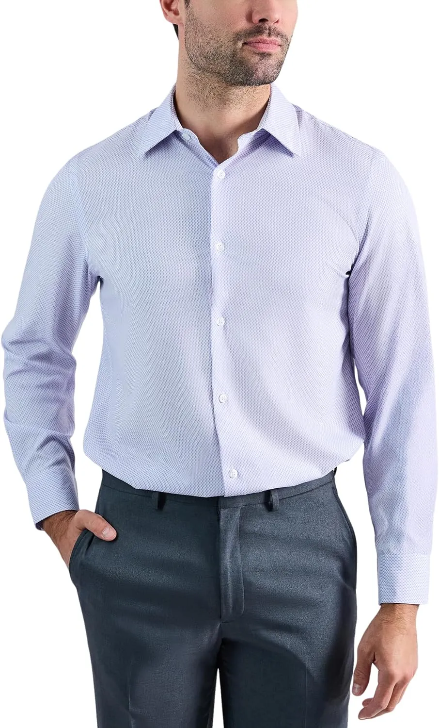 Haggar Men's Smart Wash Slim Fit Dress Shirt