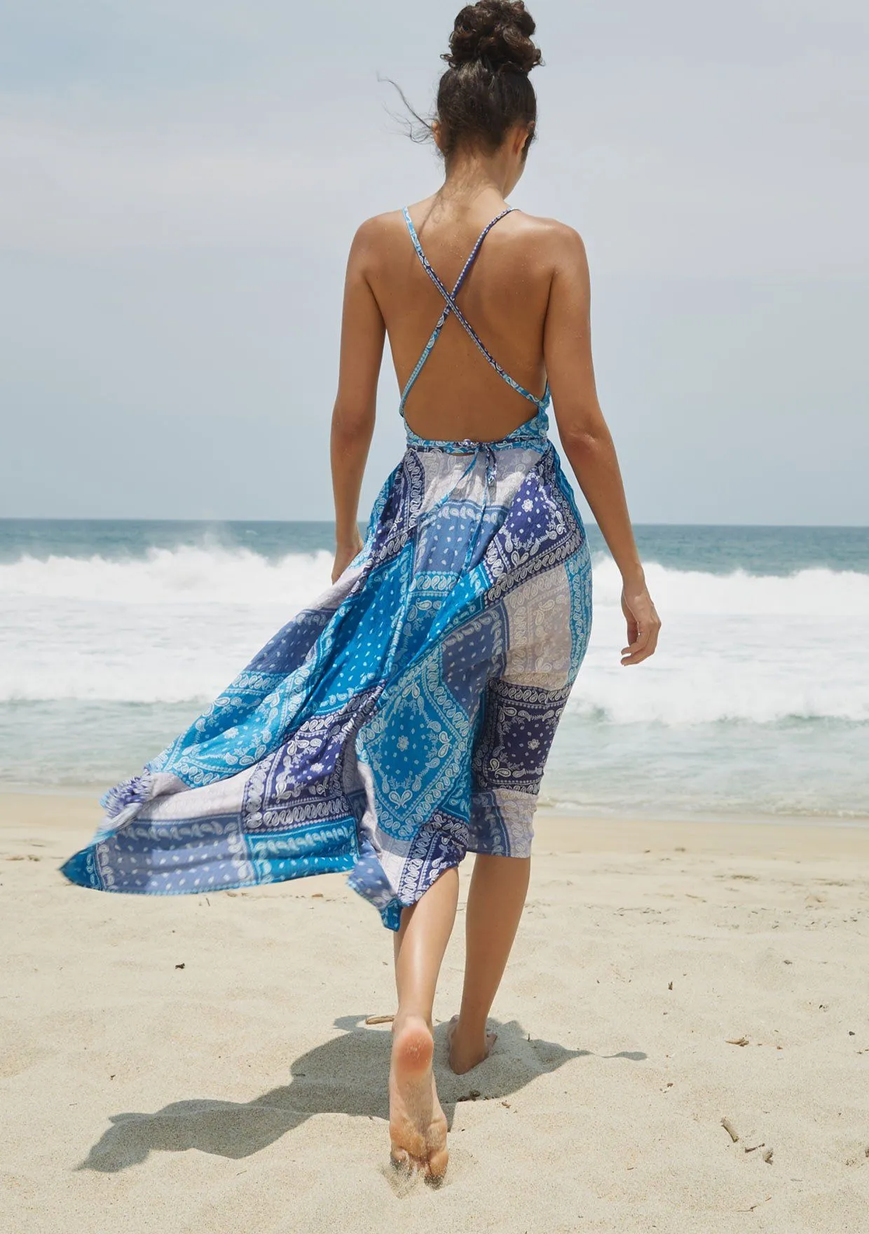 Heatwave Patchwork Halter Dress