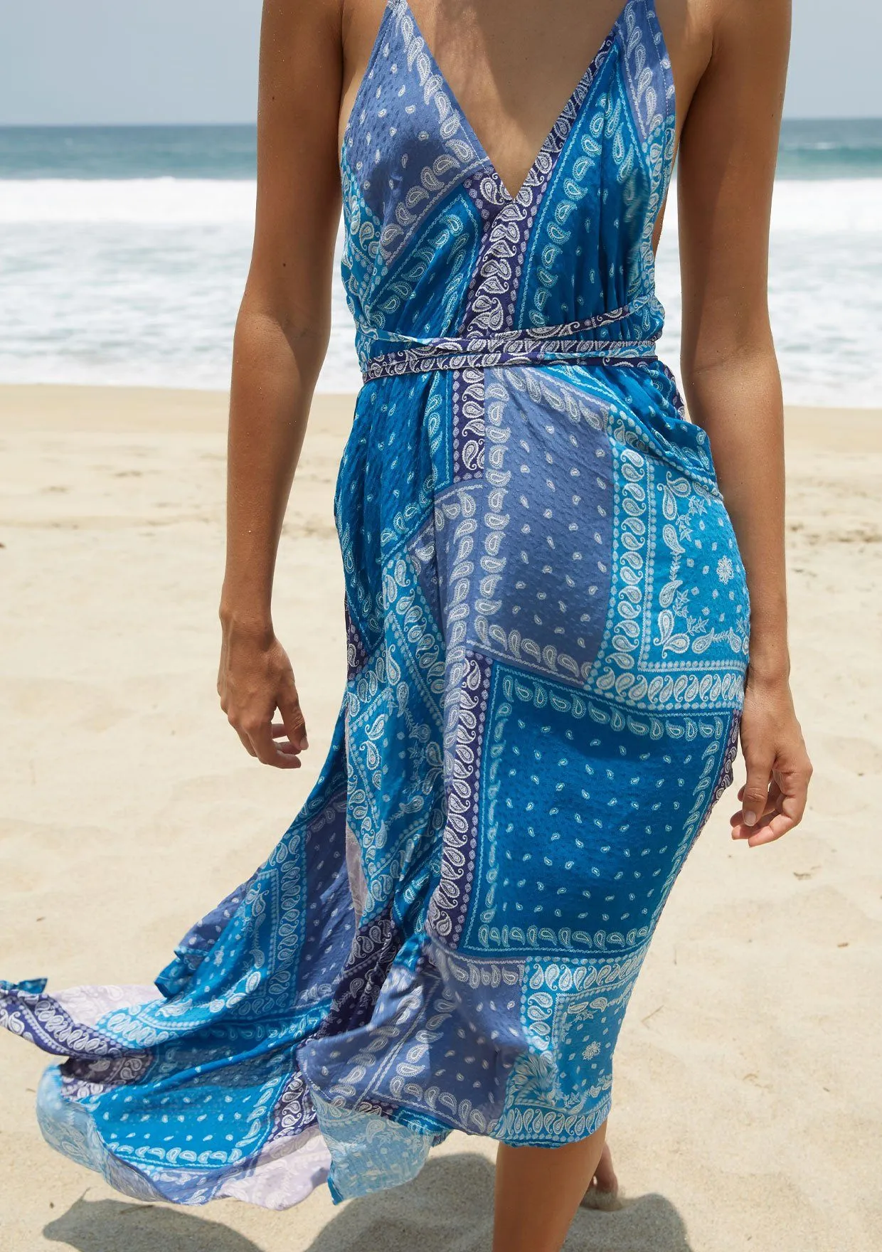 Heatwave Patchwork Halter Dress