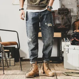Heavy Wash Retro Jeans P0780