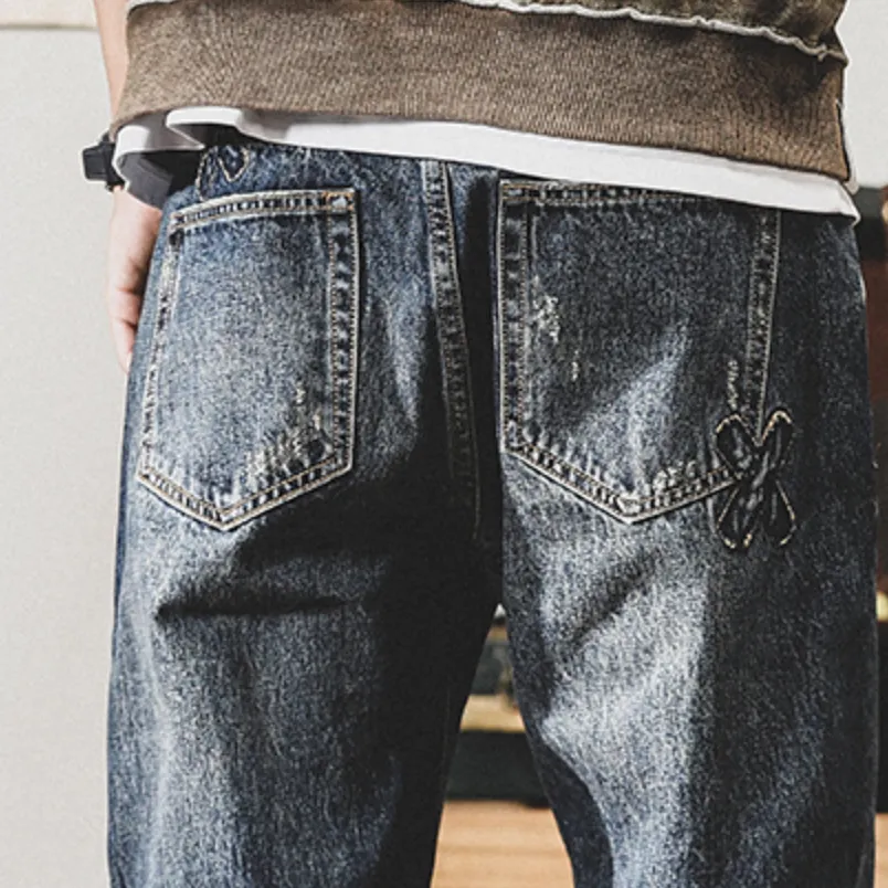Heavy Wash Retro Jeans P0780