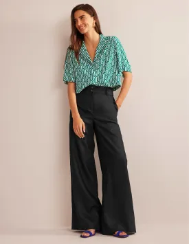 Highbury Linen Trousers-Black