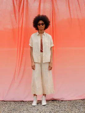 Indi & Cold Wide Leg Stripe Linen Trouser