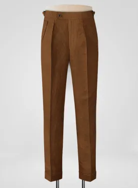 Italian Prato Rust Linen Highland Trousers