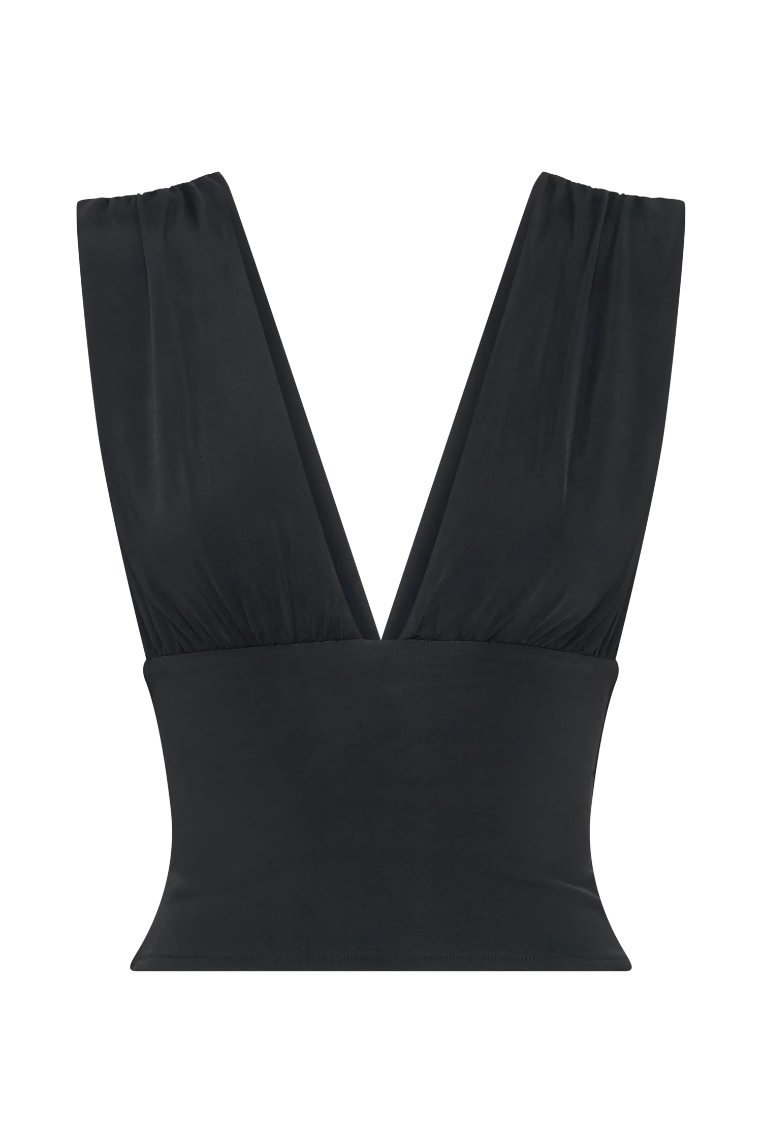 Kerrigan Slinky Ruched Sleeveless Top - Black
