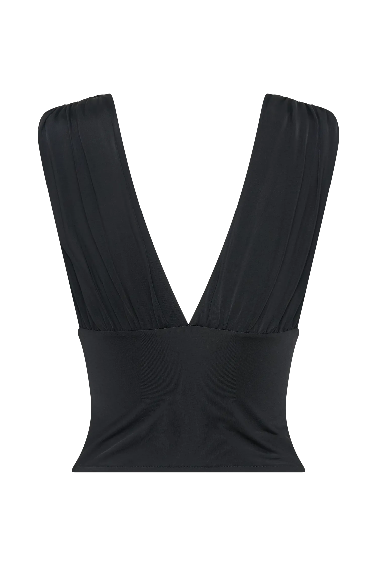 Kerrigan Slinky Ruched Sleeveless Top - Black