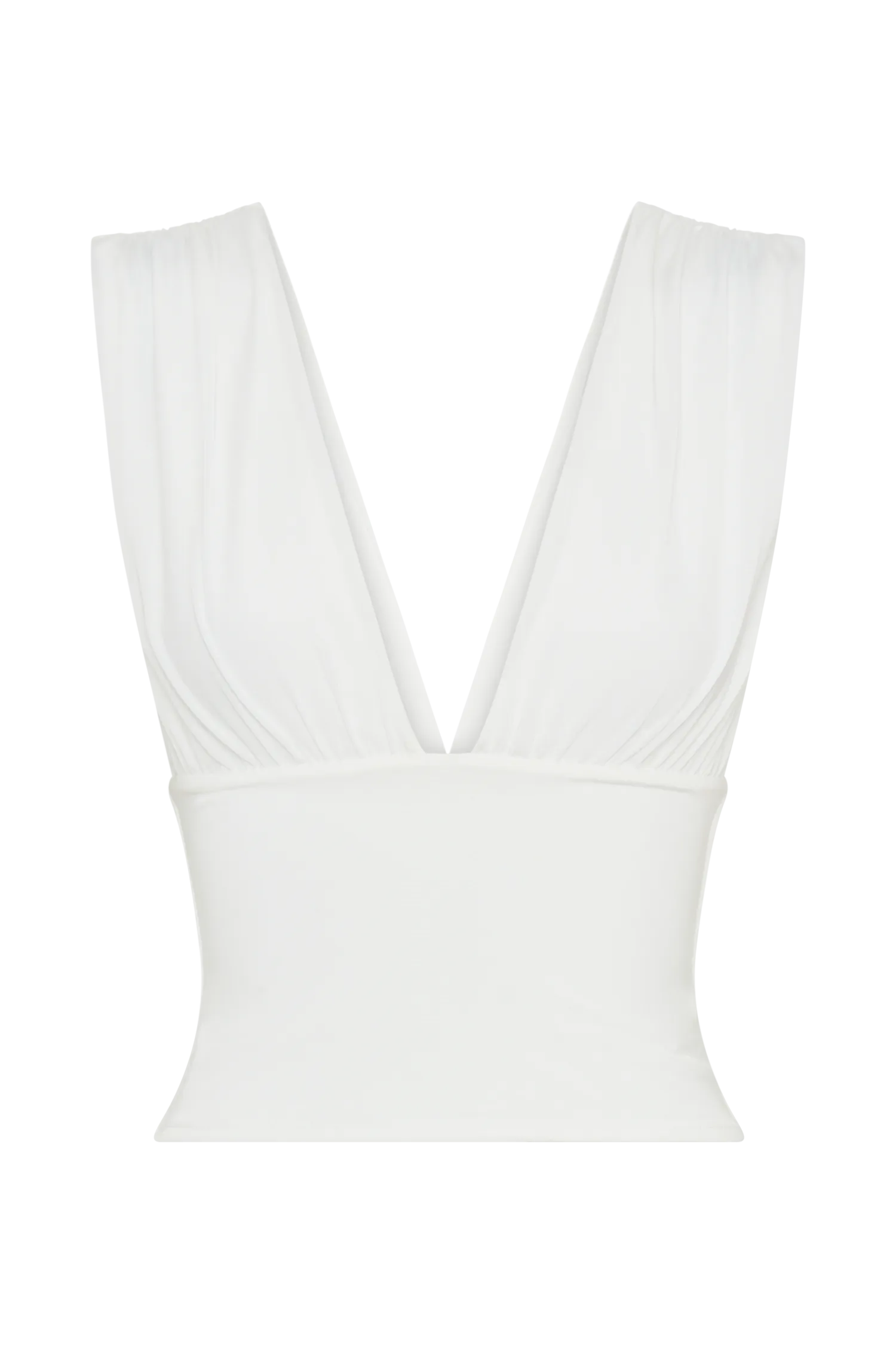Kerrigan Slinky Ruched Sleeveless Top - White