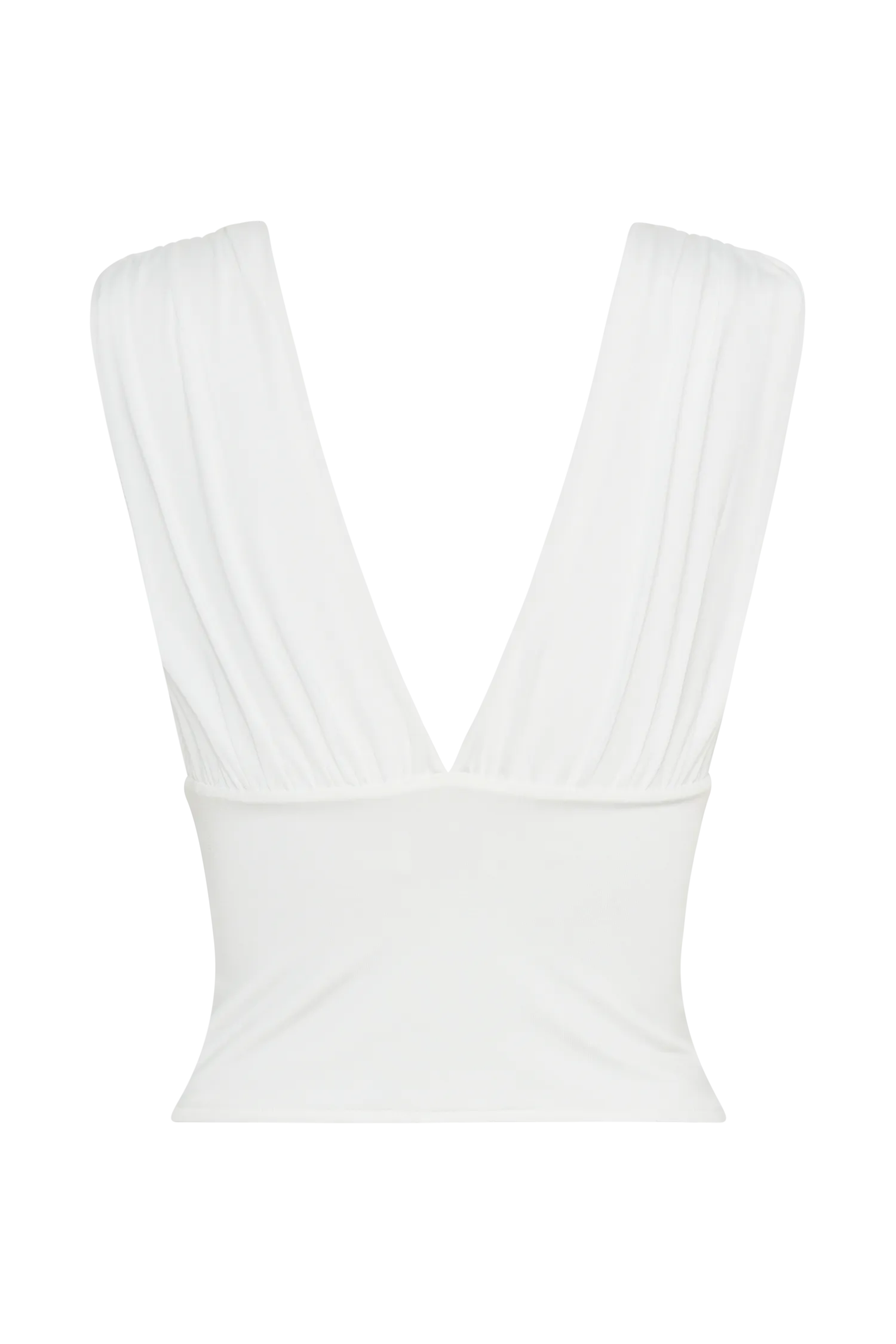 Kerrigan Slinky Ruched Sleeveless Top - White