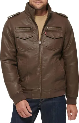 Levi's Men's Faux Leather Aviator Bomber Jacket (Regular & Big & Tall Sizes)