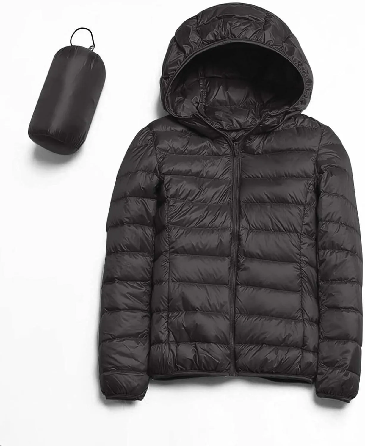 Lightweight Jacket for Women Short Button Down Hooded Jackets Trendy Slim Fit Bubble Coat Winter Warm Puffer Outwear