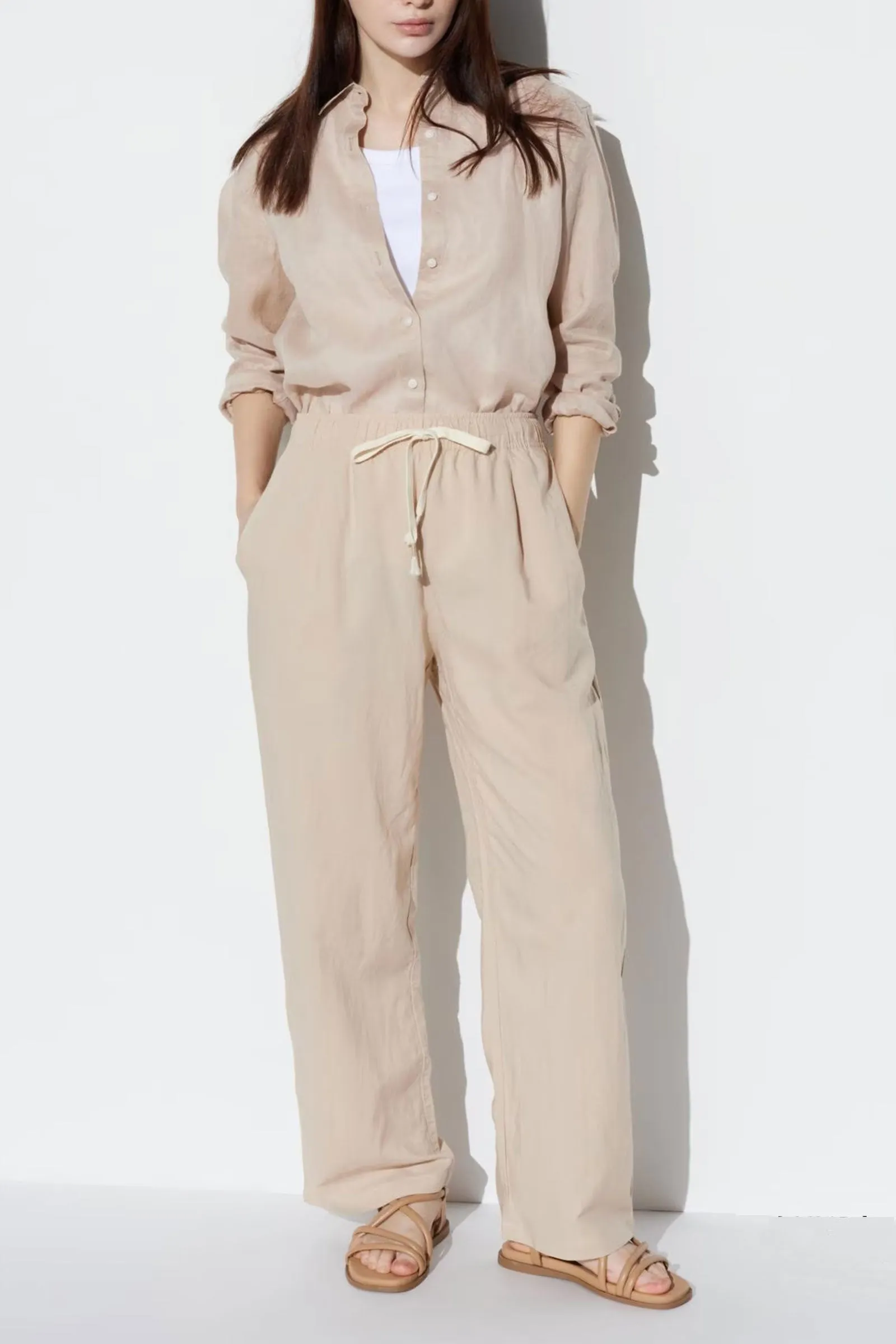 Linen Blend Easy Trousers