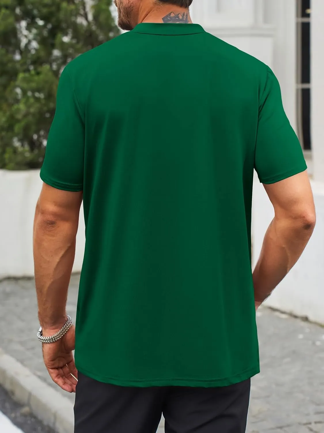 Makkrom Mens Mock Turtleneck T-Shirts Summer Short Sleeve Basic Tees Casual Solid Pullover Tops