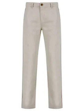 Maulua Cotton Linen Straight Leg Trousers in Nomad Sand - Tokyo Laundry