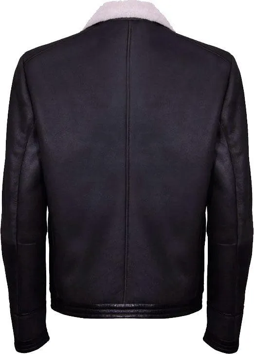 Men's Brown Soft Aviator Leather Jacket With Fur