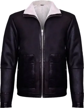 Men's Brown Soft Aviator Leather Jacket With Fur