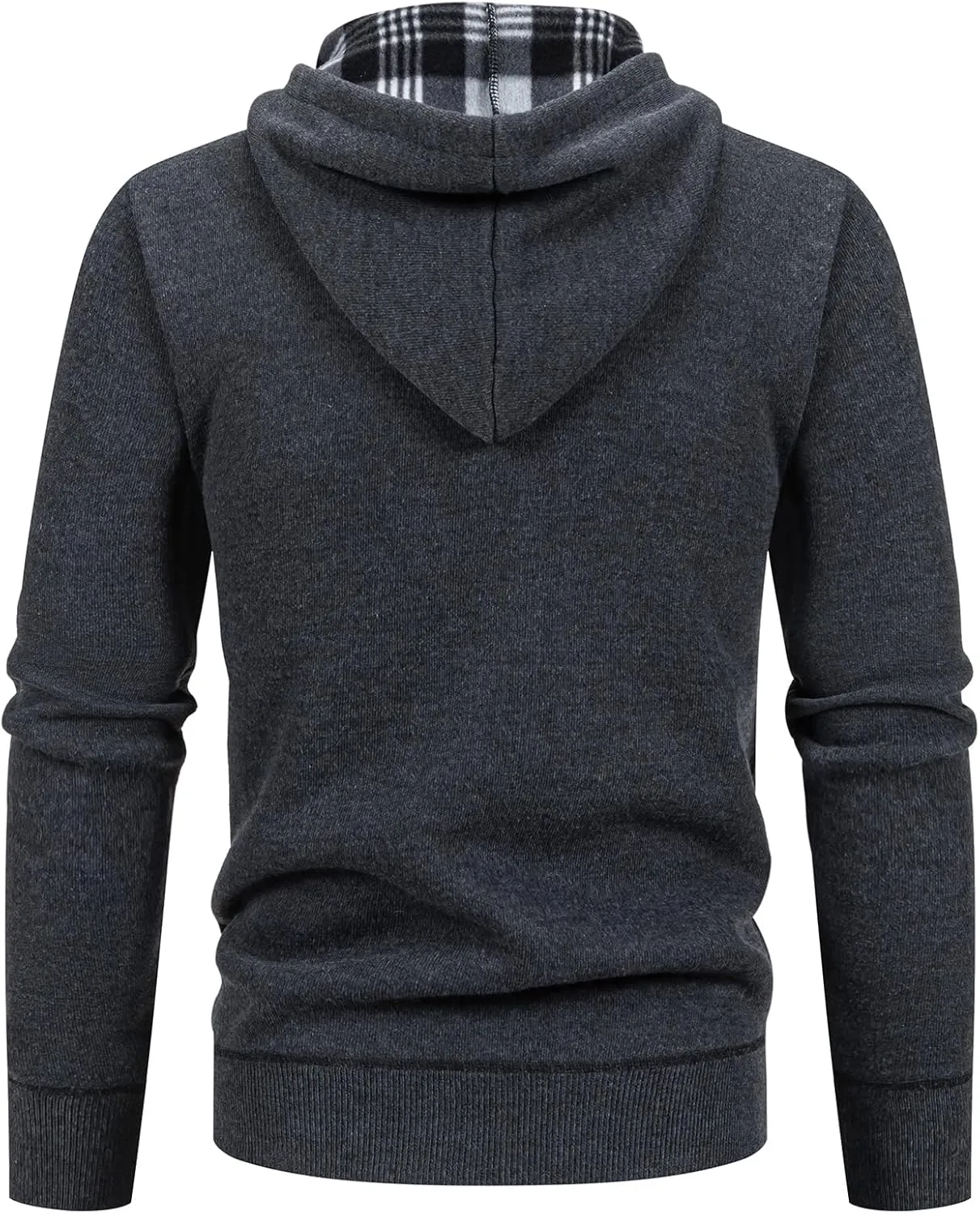 Men's Fleece Full-Zip Hoodie Cardigan Sweater Knit Hooded Casual Regular Fit Sweatshirt with Pocket