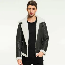 Men's Grizzly Grey Aviator Shearling Jacket