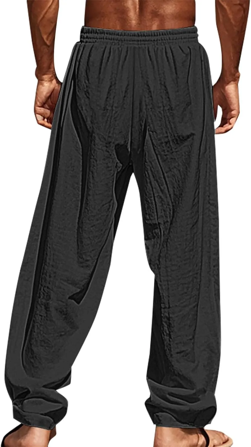 Men's Tropical Coconut Sweatpants Hawaiian Beach Vacation Pants Comfy Lounge Breathable Relaxed Fit Drawstring