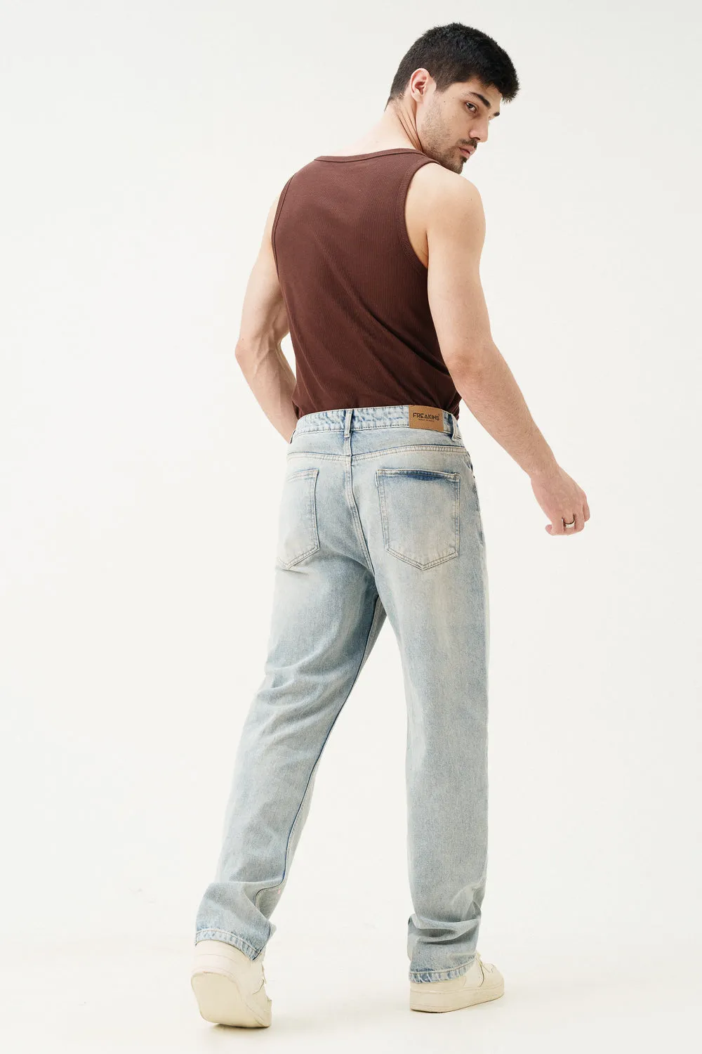 Mistique Fade Men's Baggy Straight Jeans