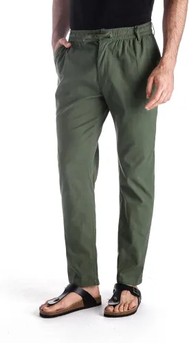 MUSE FATH Mens Linen Drawstring Casual Beach Pants-Lightweight Summer Trousers